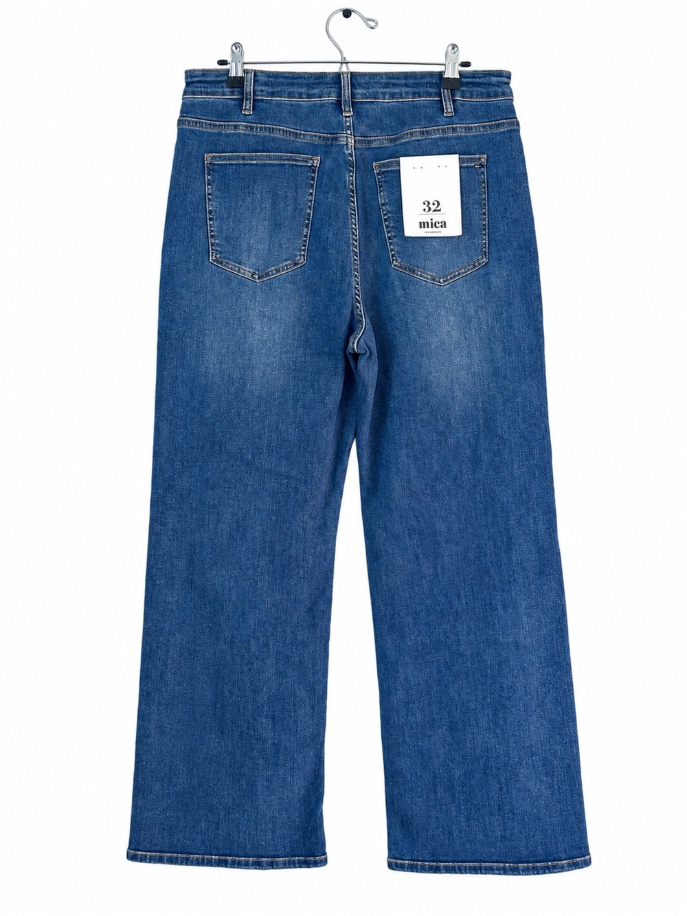 High-Waist Straight Leg Jeans in Washed Dark Blue - Picture 2 of 10